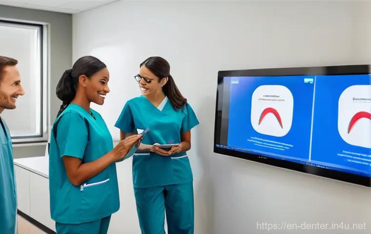 치과위생사 환자 데이터 보안 - A highly stylized, conceptual image depicting the "Technological Fortifications" of patient data. Th... 치과위생사 환자 데이터 보안 - A highly stylized, conceptual image depicting the "Technological Fortifications" of patient data. Th...